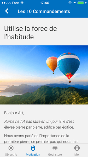 goalmap - application développement personnel - vous aide à tenir vos bonnes résolutions et à atteindre vos objectifs ! Utilisez la force de l'habitude ! En plus d'être un outil, goalmap a une démarche didactique avec ses utilisateurs. Dev-Perso, le site informel dédié au développement personnel